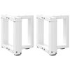 vidaXL Salongbordben T-formet 2 stk hvit 30x25x(30-31) cm st&aring;l