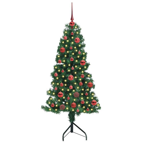 vidaXL Hj&oslash;rne Kunstig Jul Tre med 150 LED gr&oslash;nn 150 cm PVC og metall