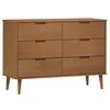 vidaXL Kommode MOLDE brun 113x40x80 cm heltre furu