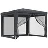 vidaXL Festtelt med 4 sidevegger av netting antrasitt 3x3 m HDPE