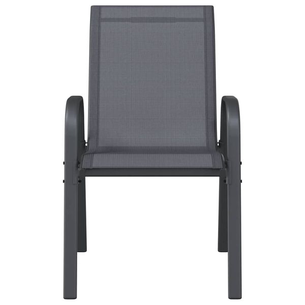 vidaXL Stablebare hagestoler 4 stk gr&aring; textilene-stoff