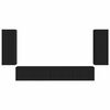 vidaXL TV-benksett 4 pcs Svart Konstruert tre