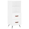 vidaXL Skjenk hvit 34,5x34x90 cm konstruert tre