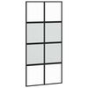vidaXL Skyved&oslash;r svart 102,5x205 cm herdet glass og aluminium