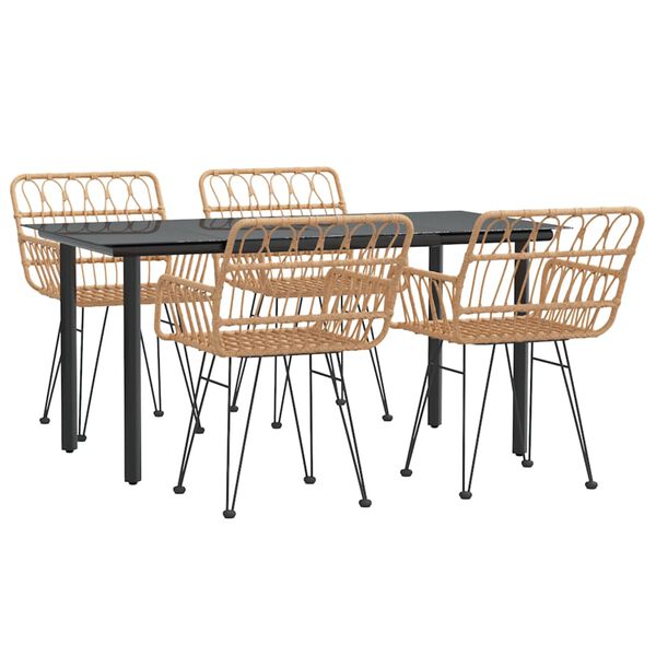 vidaXL Hagespisegruppe 5 deler polyrotting