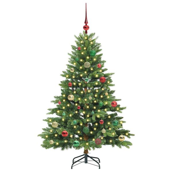 vidaXL Kunstig juletre med 150 LED med stativ gr&oslash;nn 150 cm PE og PVC