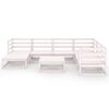 vidaXL Hagesofagruppe 8 deler hvit heltre furu