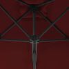 vidaXL Hageparasoll med st&aring;lstang vinr&oslash;d 250x250x230 cm