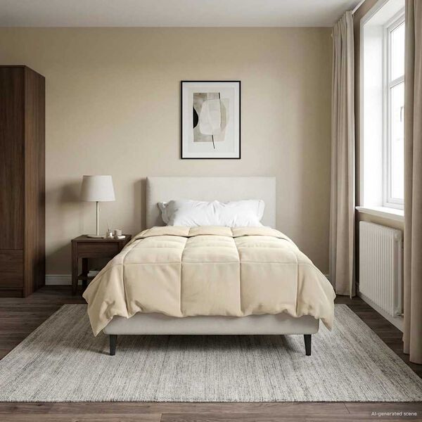 vidaXL Full &aring;r dyne Quilted Krem 135 x 200 cm Mikrofiber