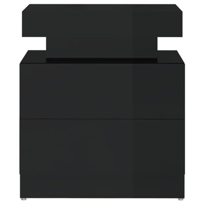 vidaXL Nattbord høyglans svart 45x35x52 cm sponplate