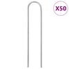 vidaXL Jordplugger U-formet 50 stk 15x3,5 cm galvanisert st&aring;l