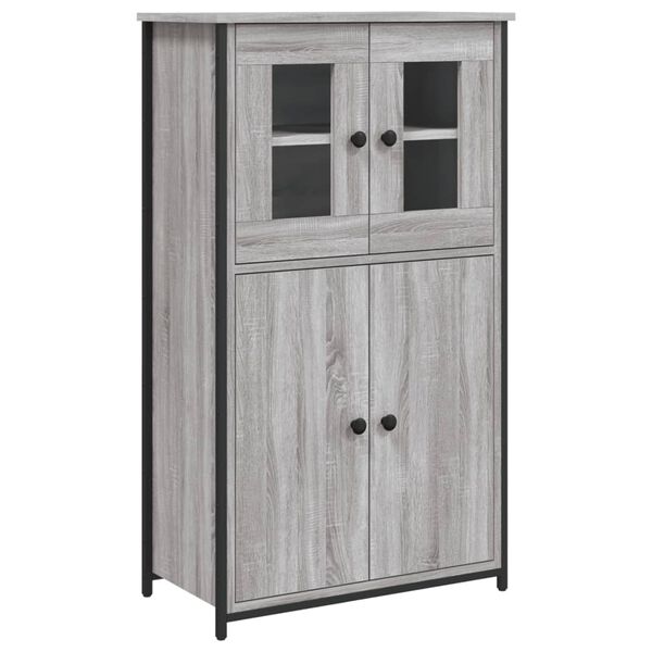vidaXL Highboard gr&aring; sonoma 62x32x106,5 cm konstruert tre
