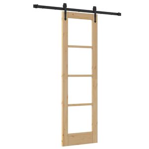 vidaXL Skyved&oslash;r ORKDAL Naturlig 61 x 198,5 cm Massivt furutre og glass