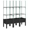 vidaXL Plantekasse med espalier svart 120x40x142,5 cm PP