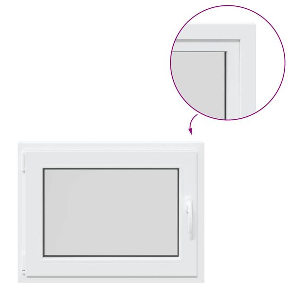 vidaXL Kjellervindu RISOR 80x60 cm Tilt&Turn DIN h&oslash;yre hvit