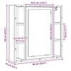 vidaXL Baderomsskap med speil artisan eik 60x16x60 cm konstruert tre