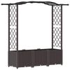 vidaXL Hevet Bed med Trellis og Tak Brun 164 x 40 x 138 cm PP