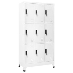 vidaXL Oppbevaringsskap hvit 90x45x180 cm st&aring;l
