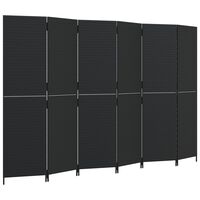 vidaXL Romdeler 6 paneler svart polyrotting