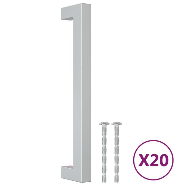vidaXL Skaphåndtak 20 stk sølv 160 mm rustfritt stål