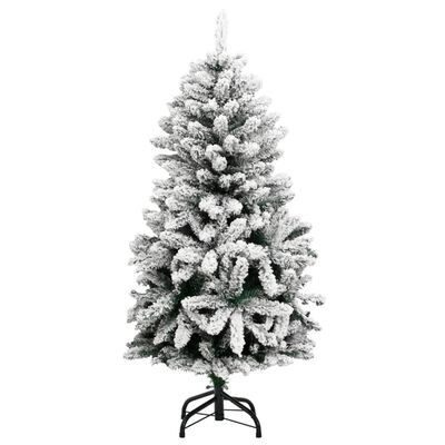 vidaXL Kunstig henglset juletre med 150 LED og flokket snø 120 cm