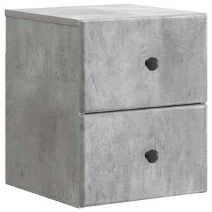 vidaXL Vegghengt Nattbord Betonggr&aring; 34,5 x 33 x 40 cm Konstruert tre