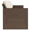 vidaXL Hagesofa med puter 3-seters brun polyrotting
