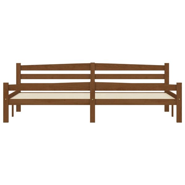 vidaXL Sengeramme med 2 skuffer honningbrun heltre furu 200x200 cm