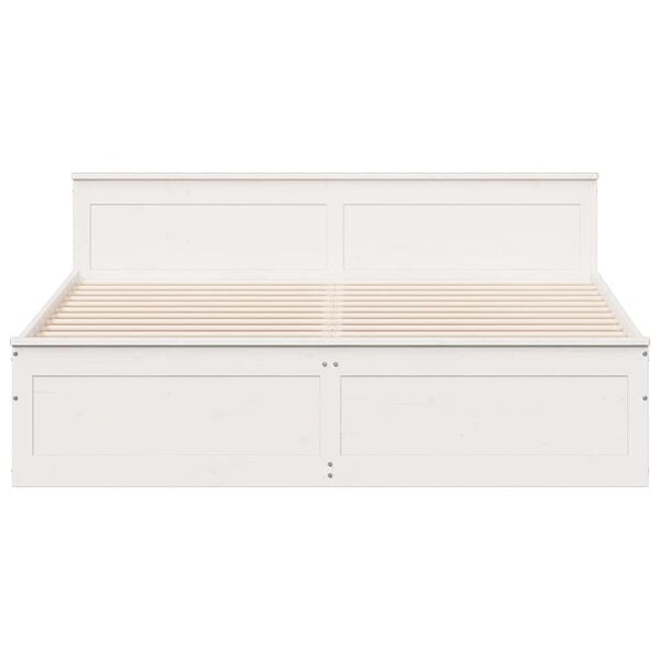 vidaXL Sengeramme uten madrass med hodegavl hvit 180x200cm heltre furu