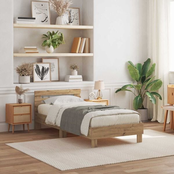 vidaXL Sengestamme artisan eik 90 x 190 cm Konstruert tre