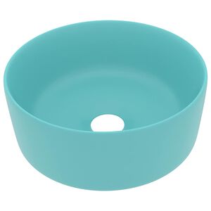 vidaXL Luksuri&oslash;s servant rund matt lysegr&oslash;nn 40x15 cm keramisk