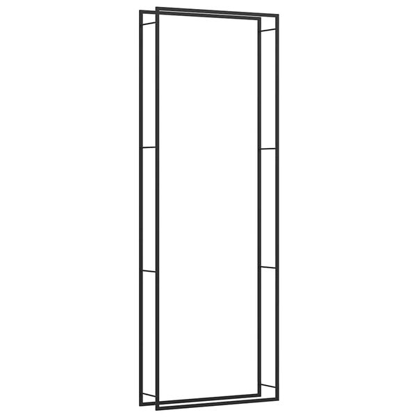 vidaXL Vedstativ matt svart 110x28x312 cm st&aring;l