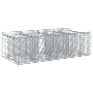vidaXL Gabion hevet seng 2 stk. 200 x 100 x 60 cm Galvanisert st&aring;l