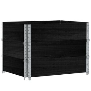 vidaXL Pallekarmer 3 stk svart 80x60 cm heltre furu