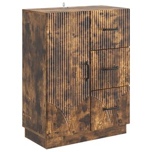 vidaXL Serviesskap med skuff R&oslash;kt Eik 66 x 34,5 x 87 cm Konstruert tre