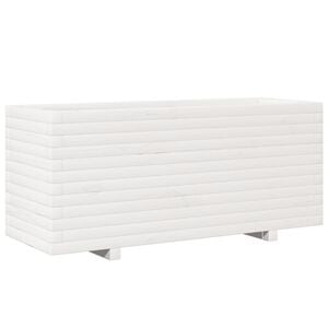 vidaXL Plantekasse hvit 110x40x49,5 cm heltre furu