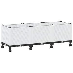 vidaXL Hagekrukke med hjul Hvit 120 x 40 x 48 cm PP