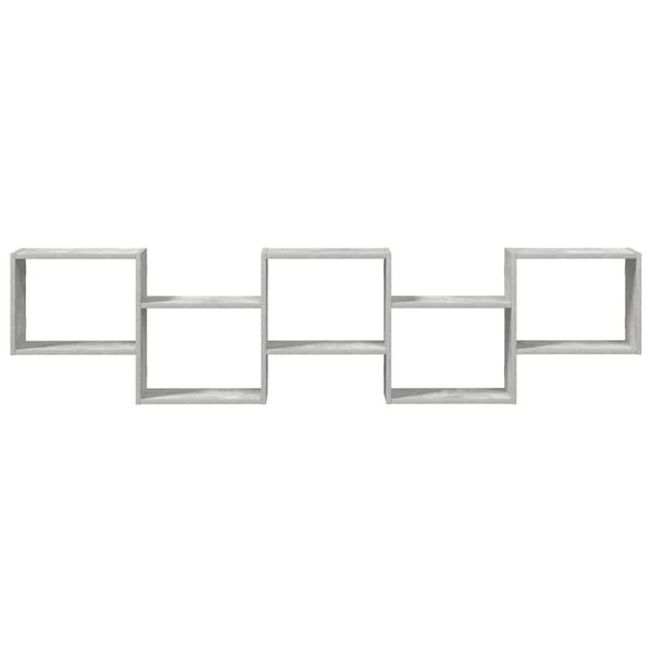 vidaXL Kubeformet vegghylle 5 rom betonggrå konstruert tre