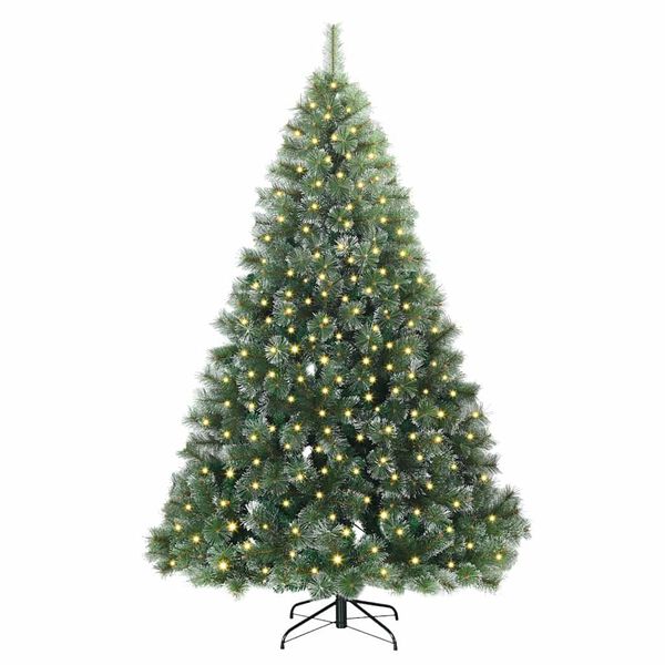 vidaXL Kunstig juletre med 300 LED med stativ gr&oslash;nn 180 cm PE og PVC