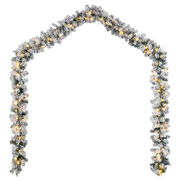 vidaXL Julegirlander med LED-lys grønn 5 m PVC