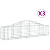 vidaXL Gabionkurver buede 3 stk 200x30x40/60 cm galvanisert jern