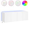 vidaXL Vegghengte TV-benker med LED 2 stk hvit 60x35x41 cm