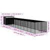 vidaXL Hundehus med gård antrasitt 214x1273x181 cm galvanisert stål