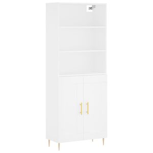 vidaXL Highboard hvit 69,5x34x180 cm konstruert tre