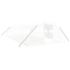 vidaXL Drivhus med st&aring;lramme hvit 40 m&sup2; 10x4x2 m