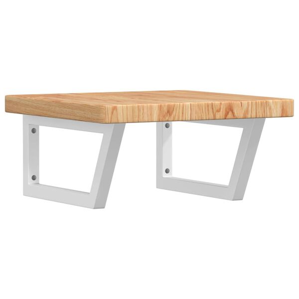 vidaXL Servanthylle veggmontert st&aring;l og heltre eik