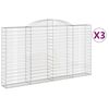 vidaXL Gabionkurver buede 3 stk 300x30x160/180 cm galvanisert jern