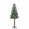 vidaXL Slim juletre med 300 LED grønn 210 cm PVC og Massivt Furu tre