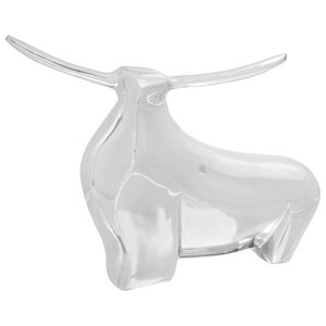 vidaXL Okse-skulptur s&oslash;lv 37 x 44 x 17 cm Aluminium