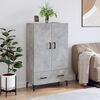 vidaXL Highboard betonggr&aring; 69,5x31x115 cm konstruert tre